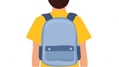 Person med ryggsäck.